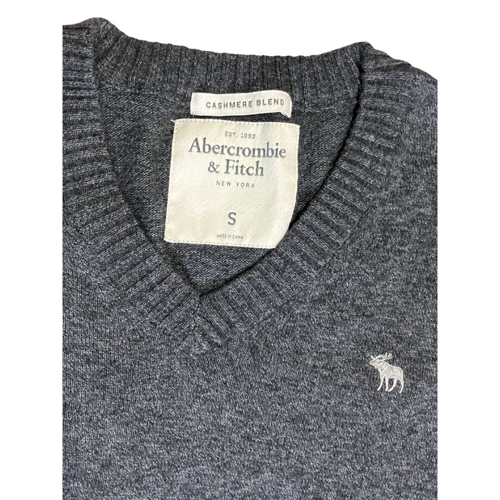 Abercrombie & Fitch Charcoal Gray Cashmere Blend Sweater Size S - Picture 4 of 9